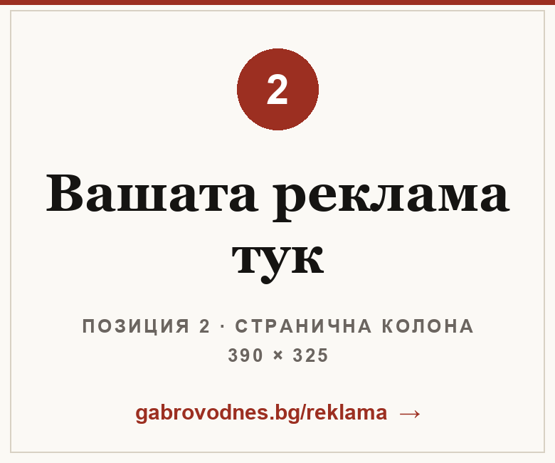 Вашата реклама тук — Странична колона в „Габрово Днес“