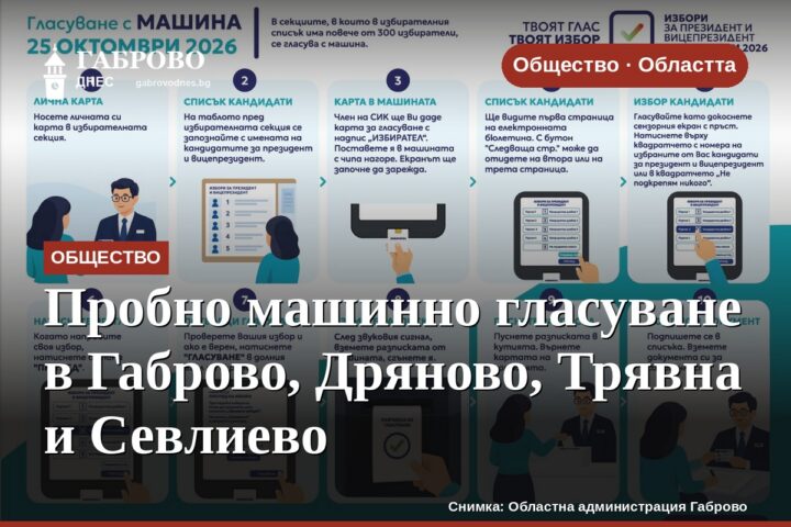 Пробно машинно гласуване в Габрово, Дряново, Трявна и Севлиево